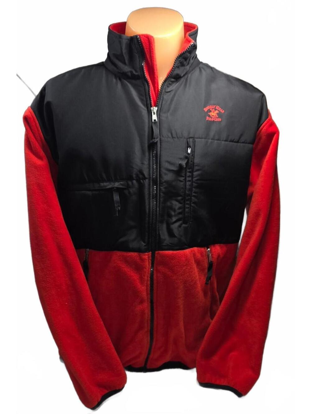 Beverly Hills Polo Club Red and Black Double Lined Fleece Jacket Size L